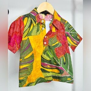 Lexbreezy Hawaii Tropical Kids Button Down Shirt - Multicolor size 2T